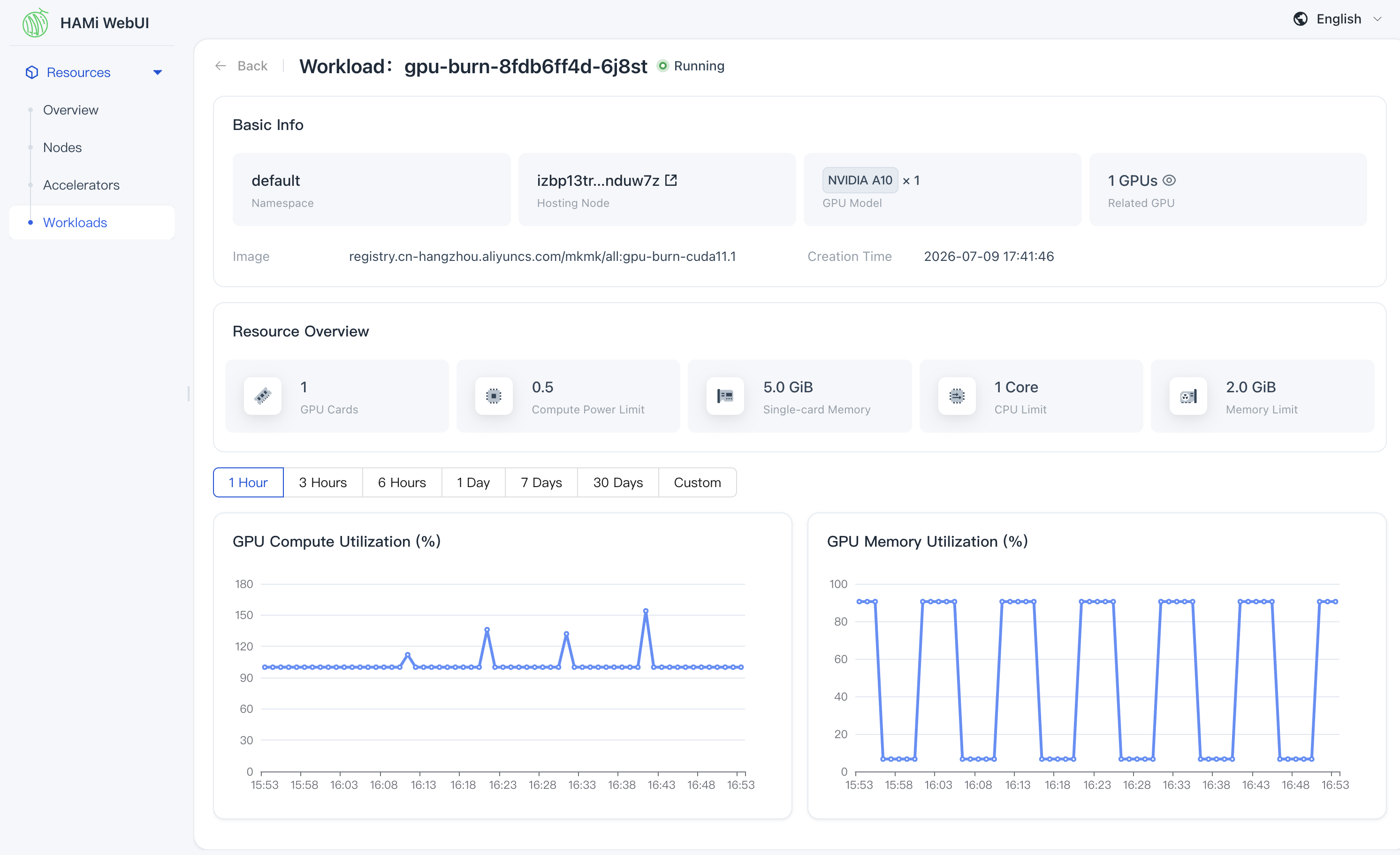 HAMi WebUI Workload Details